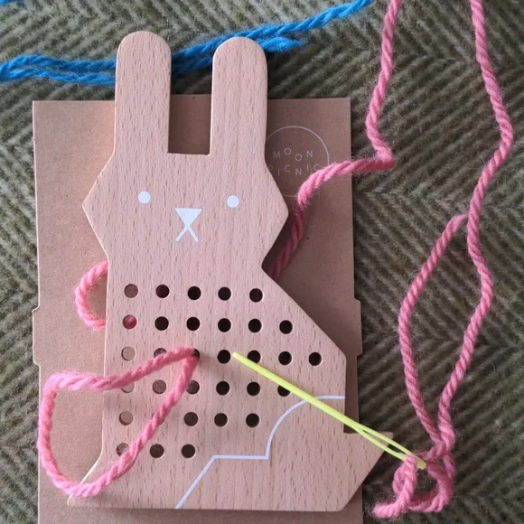 Beginner Bunny Cross-stitch Kit Rabbit By Moon Picnic, Beachwood Bunny Age 4+ - Picture 2 of 13